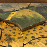 Tiger That Looks to Be a Cheetah, Handmade, Hand-painted Folk Art Puzzle in Custom Box