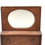 Character-full Antique Doll Dresser with Original Not Quite Oval Mounted Mirror