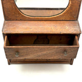 Character-full Antique Doll Dresser with Original Not Quite Oval Mounted Mirror