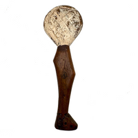 Unusual Old Carved Comb with Booted Leg Shaped Handle