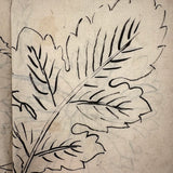 Beautiful 1849 Japanese Sketchbook Filled with Ink Drawings of Plants and Birds