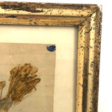 Emma Dilmore's Marvelous Bird and Girl and Flowers in Great Antique Lemon Gold Frame