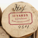 Lovely and Unusual Set of Antique Wooden Ribbon Spools with Hand Printed Paper Labels
