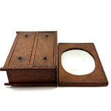 Character-full Antique Doll Dresser with Original Not Quite Oval Mounted Mirror
