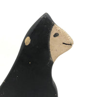 Black and White Cat in Profile Doorstop with Alligatored Face