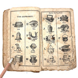 1853 Byerly's New American Spelling Book with Watercolor Bird and Animal Engravings