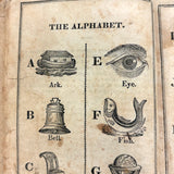 1853 Byerly's New American Spelling Book with Watercolor Bird and Animal Engravings