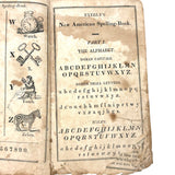 1853 Byerly's New American Spelling Book with Watercolor Bird and Animal Engravings