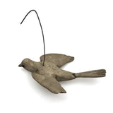 Wounded But Lovely Antique Hand-carved Bird on Wire
