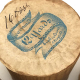 Lovely and Unusual Set of Antique Wooden Ribbon Spools with Hand Printed Paper Labels