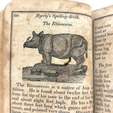 1853 Byerly's New American Spelling Book with Watercolor Bird and Animal Engravings