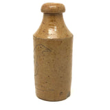 Wonderful Antique Folk Art Stoneware Bottle with Incised Figure and Bird