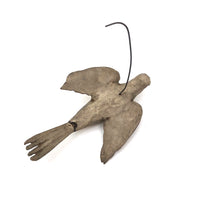 Wounded But Lovely Antique Hand-carved Bird on Wire