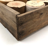 Lovely and Unusual Set of Antique Wooden Ribbon Spools with Hand Printed Paper Labels