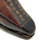 Nailed Heart, Hand-tooled Details, c. Early 19th Century Leather and Wood Snuff Shoe