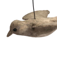 Wounded But Lovely Antique Hand-carved Bird on Wire