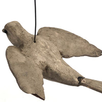 Wounded But Lovely Antique Hand-carved Bird on Wire