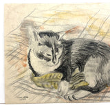 C. Betram Hartman (1882-1960) Signed Drawing of a Cat, 1942