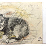 C. Betram Hartman (1882-1960) Signed Drawing of a Cat, 1942