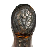 Nailed Heart, Hand-tooled Details, c. Early 19th Century Leather and Wood Snuff Shoe
