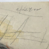 C. Betram Hartman (1882-1960) Signed Drawing of a Cat, 1942