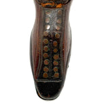 Nailed Heart, Hand-tooled Details, c. Early 19th Century Leather and Wood Snuff Shoe