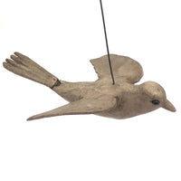 Wounded But Lovely Antique Hand-carved Bird on Wire