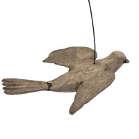 Wounded But Lovely Antique Hand-carved Bird on Wire