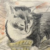 C. Betram Hartman (1882-1960) Signed Drawing of a Cat, 1942