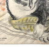 C. Betram Hartman (1882-1960) Signed Drawing of a Cat, 1942