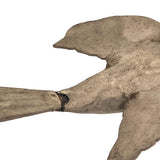 Wounded But Lovely Antique Hand-carved Bird on Wire