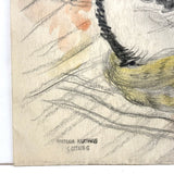 C. Betram Hartman (1882-1960) Signed Drawing of a Cat, 1942
