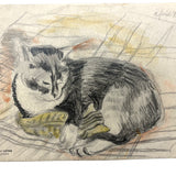 C. Betram Hartman (1882-1960) Signed Drawing of a Cat, 1942
