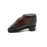 Nailed Heart, Hand-tooled Details, c. Early 19th Century Leather and Wood Snuff Shoe