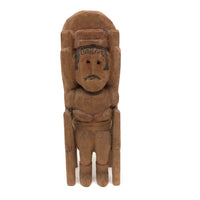 Man in Very Snug Chair, Carved Folk Art Whimsy with Hand-drawn Details