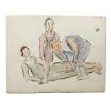 Three Dancers (One Cocked Head!), Adelaide Lawson Gaylor (1889-1986) Watercolor Drawing