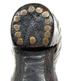 Nailed Heart, Hand-tooled Details, c. Early 19th Century Leather and Wood Snuff Shoe