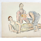 Three Dancers (One Cocked Head!), Adelaide Lawson Gaylor (1889-1986) Watercolor Drawing