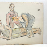 Three Dancers (One Cocked Head!), Adelaide Lawson Gaylor (1889-1986) Watercolor Drawing