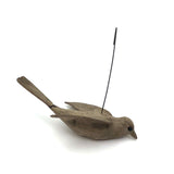 Wounded But Lovely Antique Hand-carved Bird on Wire