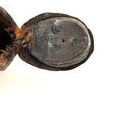 Nailed Heart, Hand-tooled Details, c. Early 19th Century Leather and Wood Snuff Shoe