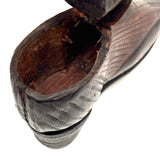 Nailed Heart, Hand-tooled Details, c. Early 19th Century Leather and Wood Snuff Shoe