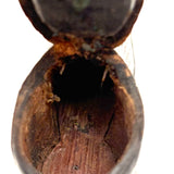 Nailed Heart, Hand-tooled Details, c. Early 19th Century Leather and Wood Snuff Shoe