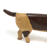 Pair of Carved Dogs with Brown on Brown Polychrome