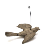 Wounded But Lovely Antique Hand-carved Bird on Wire