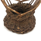 SOLD Very Unusual Antique Sailor Made Macrame Basket (Ikebana-esque Form)