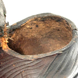 Nailed Heart, Hand-tooled Details, c. Early 19th Century Leather and Wood Snuff Shoe