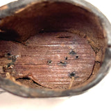 Nailed Heart, Hand-tooled Details, c. Early 19th Century Leather and Wood Snuff Shoe