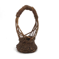 Very Unusual Antique Sailor Made Macrame Basket (Ikebana-esque Form)