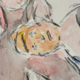 Three Dancers (One Cocked Head!), Adelaide Lawson Gaylor (1889-1986) Watercolor Drawing